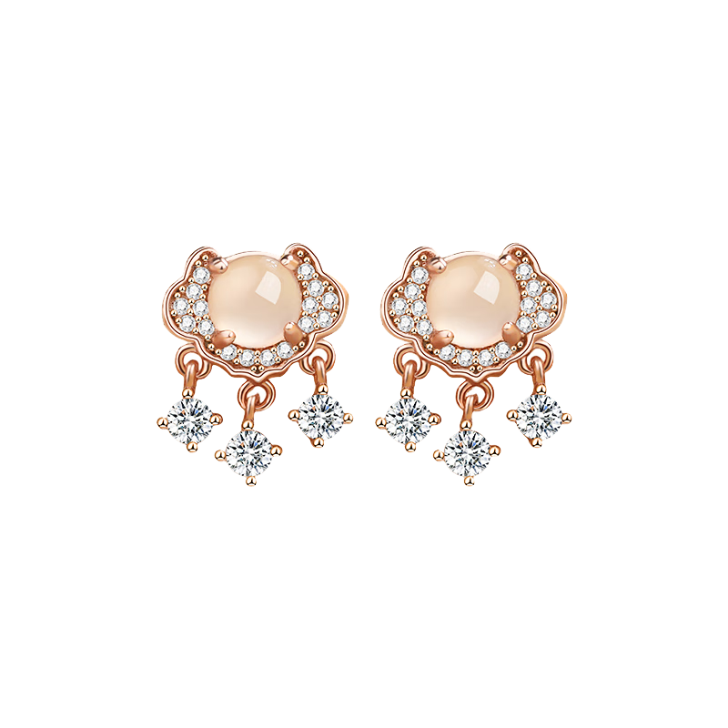 MANHE S999 Sterling Silver Stud Earrings for Women, Peace Lock Earrings, New 2026 Style Birthday Gift for Women And Friends
