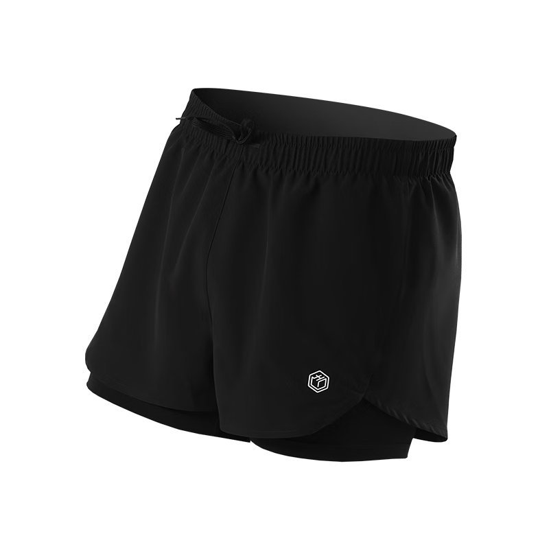 JD Original Men's Swim Trunks, Anti-Embarrassment Swimming Shorts, Square Leg, Double-Layered, Anti-Exposure, Water And Land Dual-Use Beach Shorts, Black, Size L