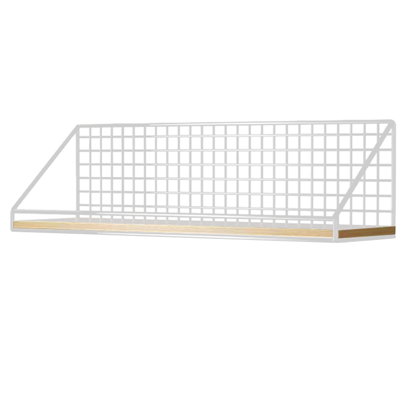 Ourunzhe Wall-Mounted Storage Rack, No Drilling Required, Bedroom Organizer for College Students, Bedside Dorm Room Wall-Mounted Iron Art Hanging Rack, White