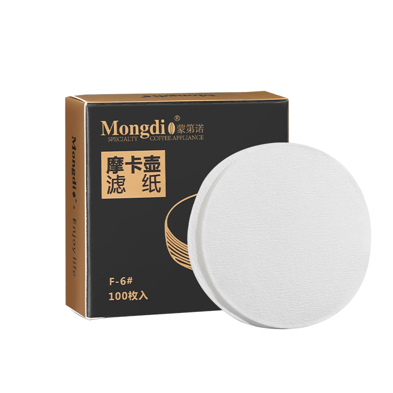 Mongdio Coffee Filter Paper, Moka Pot Filter Paper, Italian Espresso Machine Handle Round Powder Bowl Filter Paper, 60mm, 100 Sheets