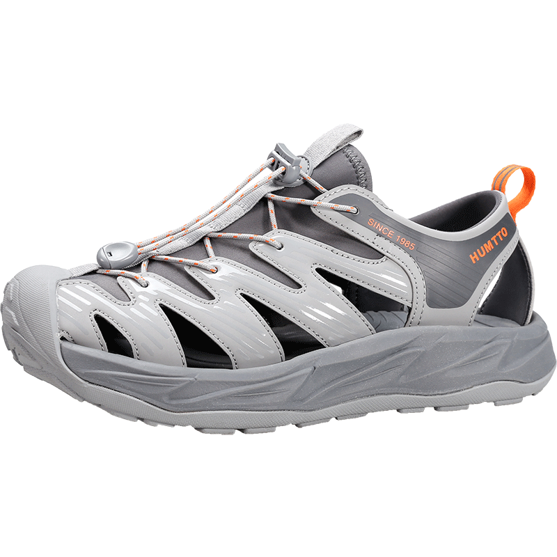 HUMTTO Summer Men's Closed-Toe Sandals, Lightweight Breathable Outdoor Stream Tracing Shoes, Men's Water Shoes, Gray, Size 41