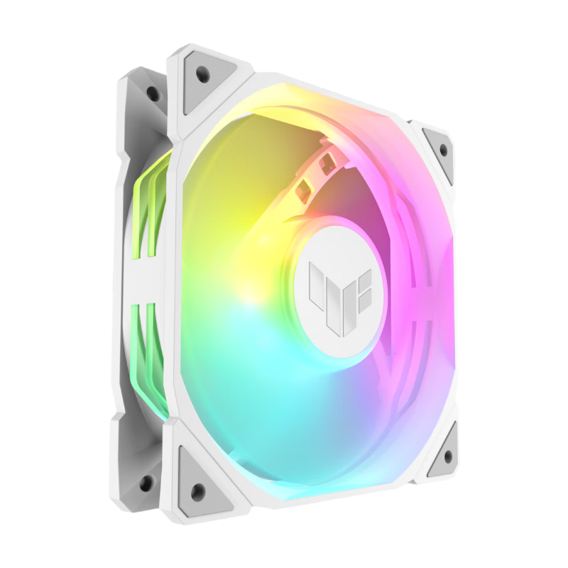 ASUS TUF GAMING TR120 Thunderbolt White Case Anti-Rotor Fan ARGB Fan/PWM Temperature Control Speed/Double Layer LED Array/28mm Thick Fa