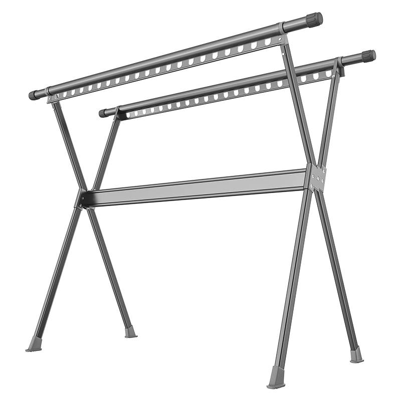 Hotata Floor-Standing Aluminum Alloy Clothes Drying Rack, Extendable Laundry Hanger for Balcony, Foldable Clothes Drying Stand D-2125