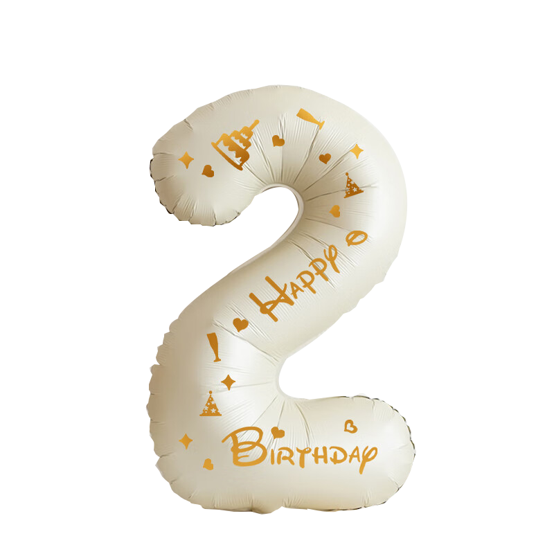 Onizi Digital Balloon 2 Birthday Scene Setup Girl Birthday Props Atmosphere Party Decoration Happy