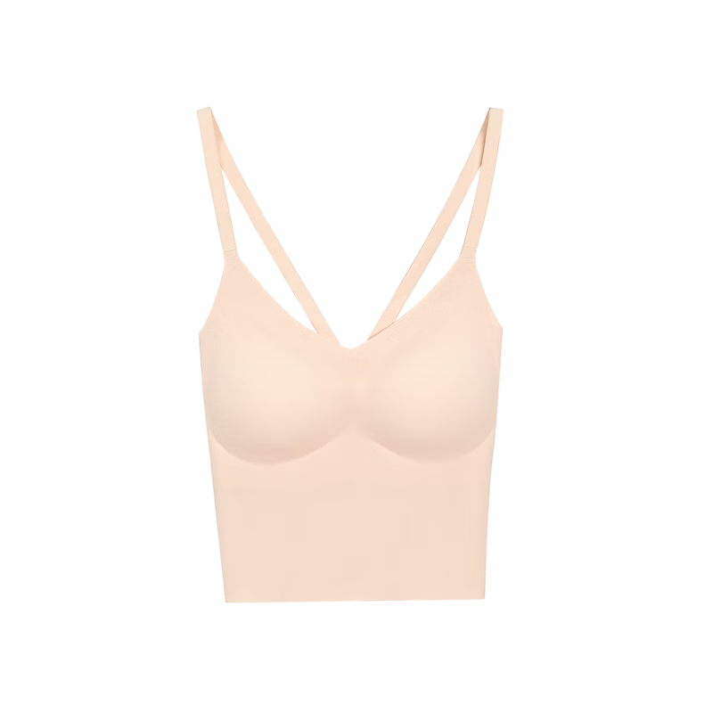 Hongdou Women's Summer Vest Seamless Ice Silk Comfortable Fitted Bra Camisole Integrated Skin-Friendly 175