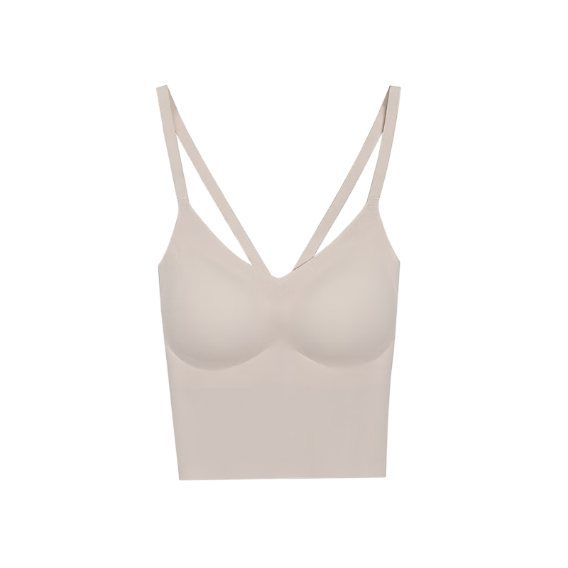 Hodo Women's Tank Top, Summer Cool Seamless Ice Silk Comfortable Fitted Bra Camisole One-Piece, Elegant Gray, Size 165