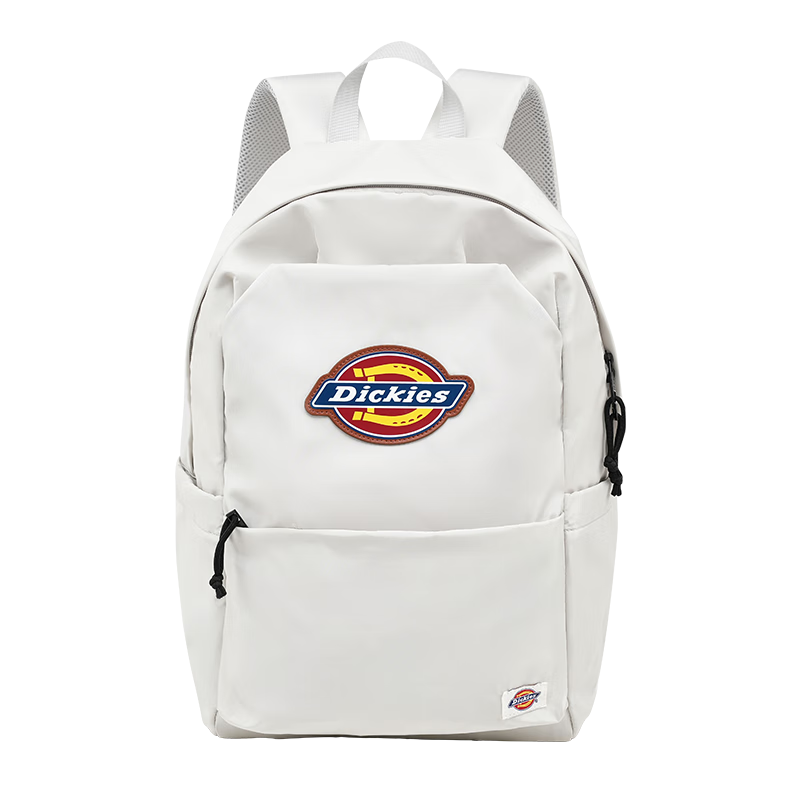 Dickies Backpack for Men And Women, Large Capacity Canvas School Bag with Laptop Compartment for Middle And High School Students, Travel Backpack, Light Gray And White