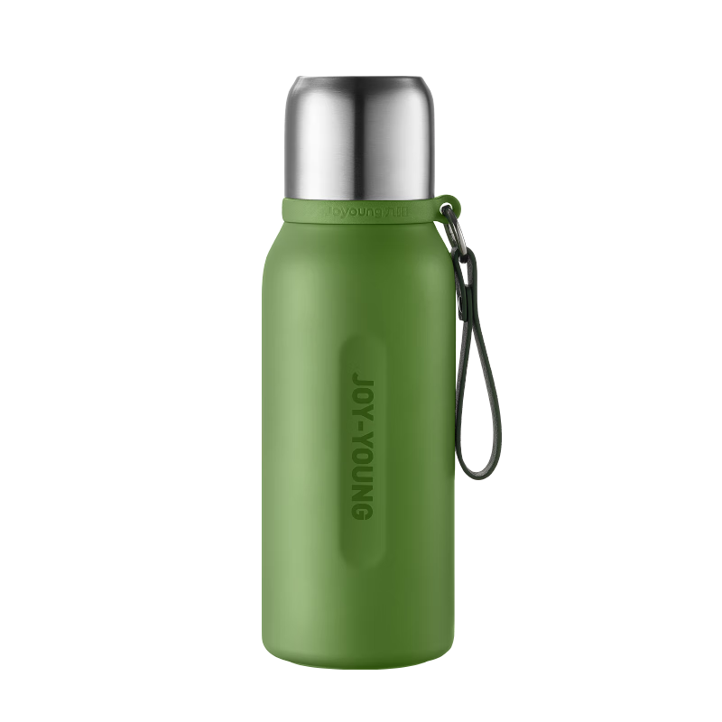 Joyoung Insulated Mug, 316L Stainless Steel, Large Capacity, Outdoor Travel Water Bottle, Portable for Men And Women, Tea Filter, Dual-Use Cup, Gree