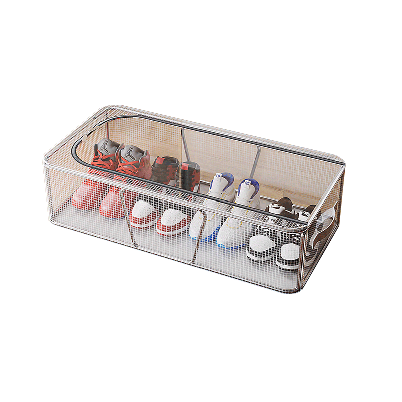 YOUQIN Shoe Box Storage Organizer, Space-Saving Transparent Dustproof Shoe Cabinet, Under-Bed Shoe Rack for Boots, Foldable Shoe Shelf