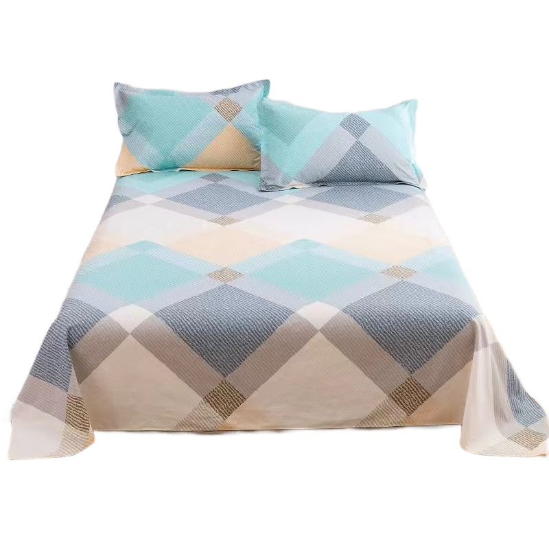 AVIVI Coarse Cotton Bed Sheet, Thickened Coarse Fabric Cooling Mat, Double Bed Sheet Single Piece, Classic Check Pattern, 230*250cm