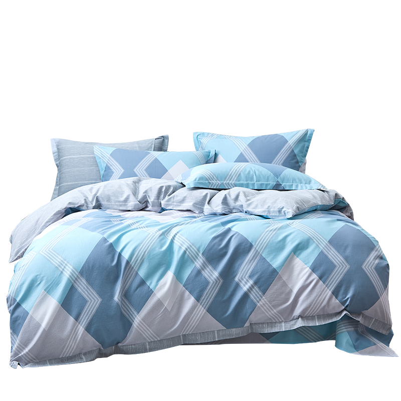 AVIVI Class A Dormitory Three-Piece Set Pure Cotton, 100% Cotton Single Bedding Cover, Bed Sheet, Duvet Cover, 150*200cm, Badel