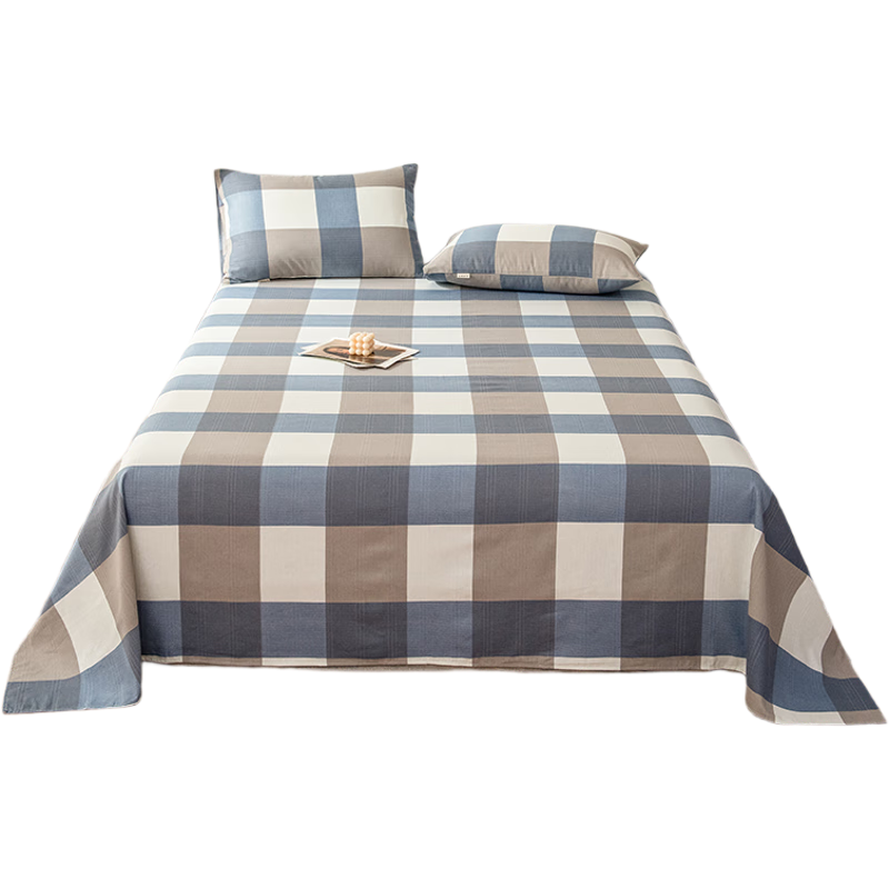 AVIVI Single Washable Bed Sheet for Student Dormitory Single Bed 180*230cm Simple Plaid Patter
