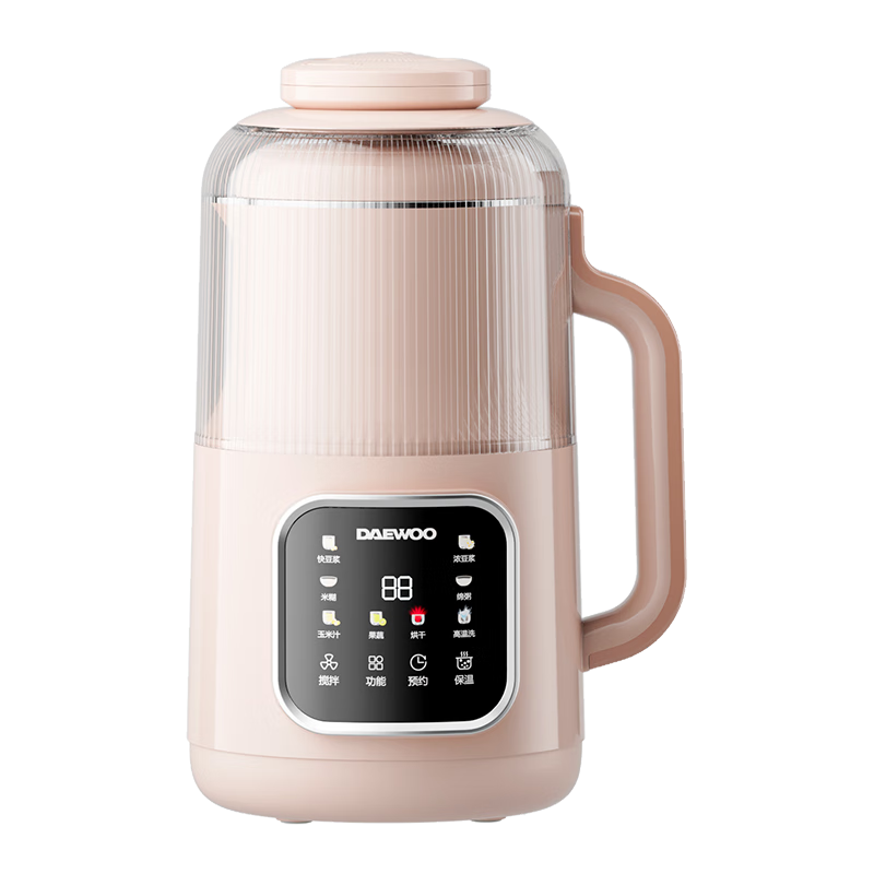 DAEWOO High-Speed Blender for Home Use, Soy Milk Maker, 1L Micro-Pressure, for 2-3 People, Fully Automatic, Quiet Operation, Grains And Cereals, No Cooking Or Hand Washing Required, Juicer, Food Processor, SM09 Pink
