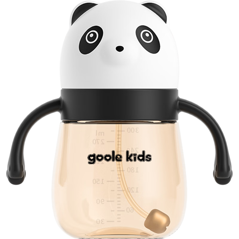 Goole Kids Children's Giant Panda Milk Cup for Ages 1-3 Baby Drinking Water Training Cup with Scale Handle Straw Cup PPSU
