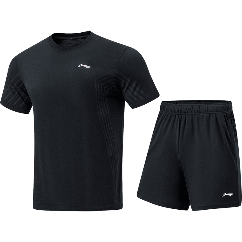 Li-Ning Table Tennis And Badminton Short-Sleeve Jersey, National Team Competition Sportswear, Quick-Dry Two-Piece Set for Men And Women, Size S