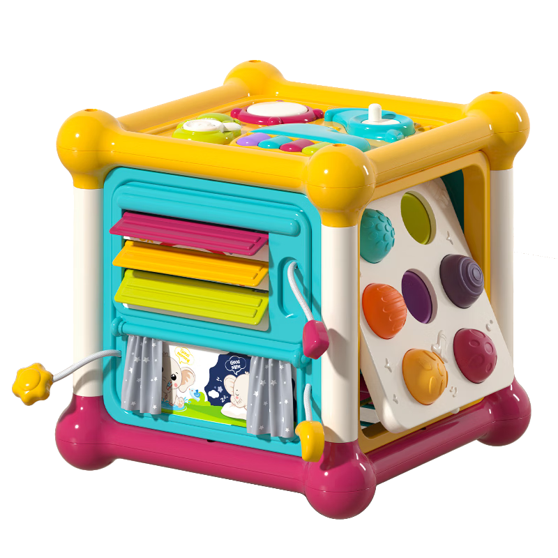 GOODWAY Hexahedron Educational Toy for 6-12 Months Infants And Toddlers, Montessori Early Learning Toy, Saisailai Birthday Gift for Children Aged 1-3