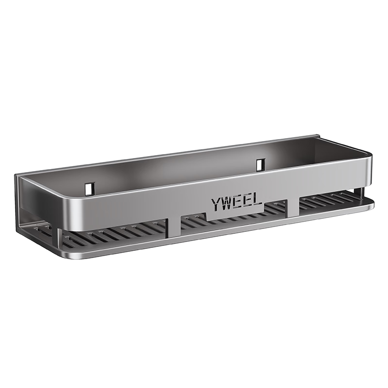 Yweel Gun-Gray Kitchen Spice Rack, No Drilling Required, Wall-Mounted Seasoning Shelf, Space Aluminum Storage Rack