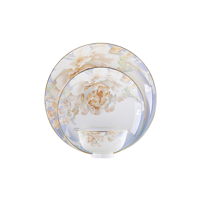 Yunzhihe Tableware Set Jingdezhen Ceramic Bowls Chopsticks Plates Dinnerware Set Household New Marriage Housewarming Gift