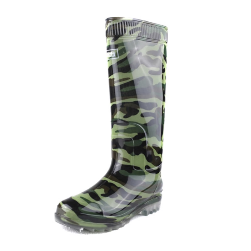 Warrior Men's Mid-High Rain Boots, Rubber Shoes, Overshoes, Waterproof Footwear, 8O7 Camouflage High Top, Size 39