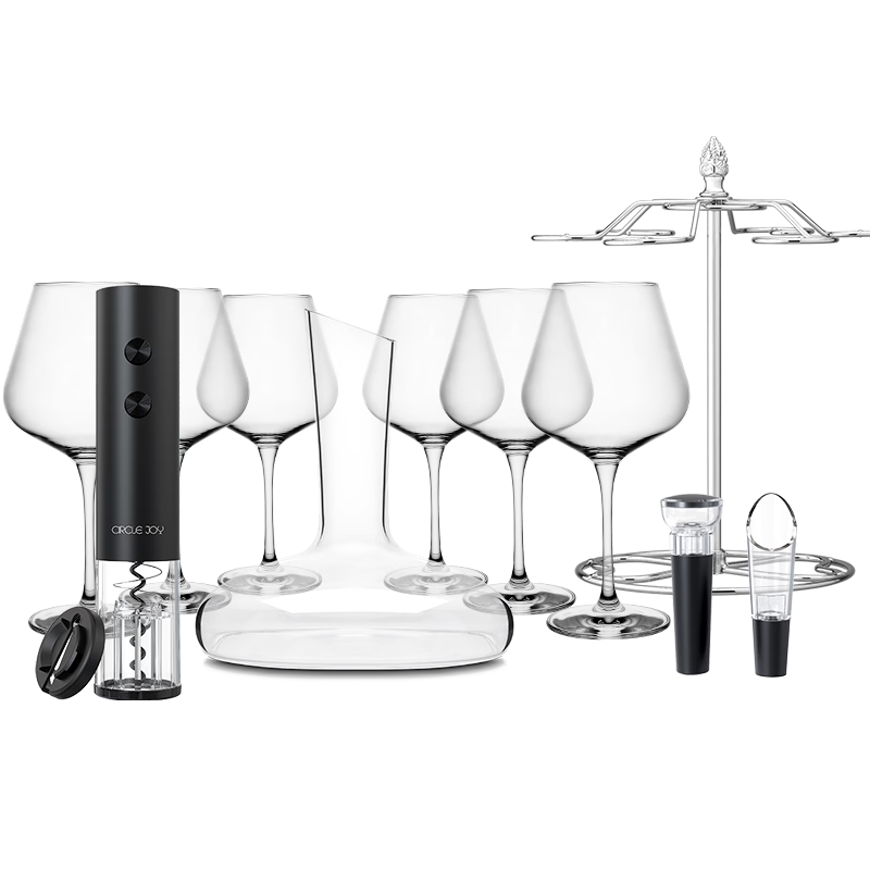 Circle Joy Wine Glass Set 12-Piece Red Wine Glasses Decanter Set Home Wine Glasses Glass Dispenser