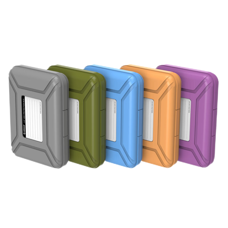 ORICO 3.5-Inch Hard Drive Storage And Protection Case, Moisture-Proof/Shockproof/Pressure-Resistant Desktop Hard Drive Protective Cover with Label, Five-Color Set PHX35-5C