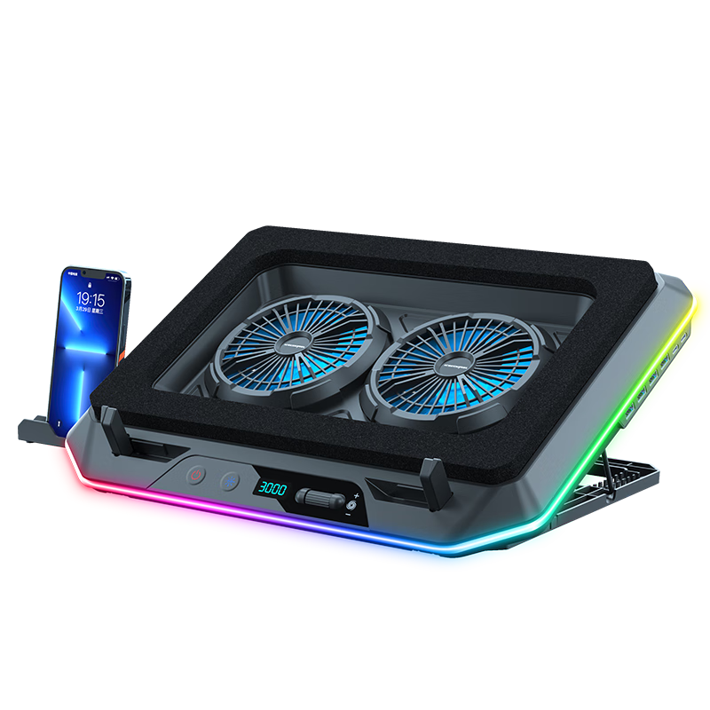 ICE COOREL A5 Laptop Cooling Pad with Adjustable Speed Fan, Computer Stand, Gaming Cooling Base, Suitable for Lenovo, Dell, Alienware, Lenovo Legion, ASUS RGB Laptops