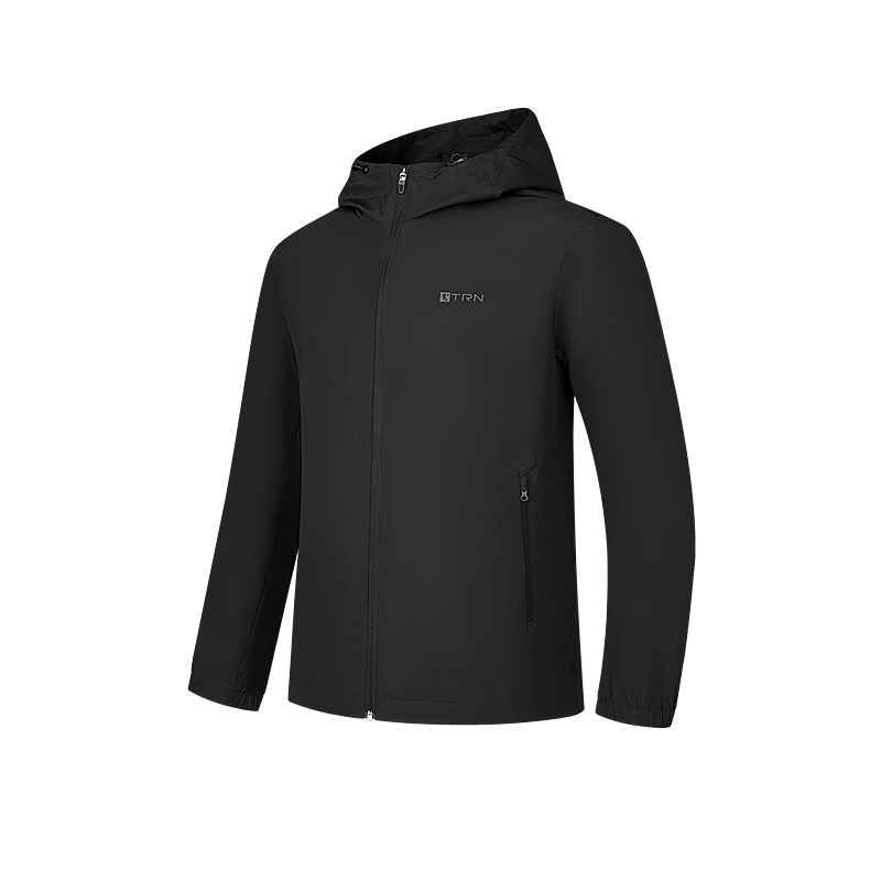 QIAODAN Men's Autumn Hooded Windbreaker, Commuter Jacket, Water-Repellent Outdoor Hiking Softshell Sportswear for Me