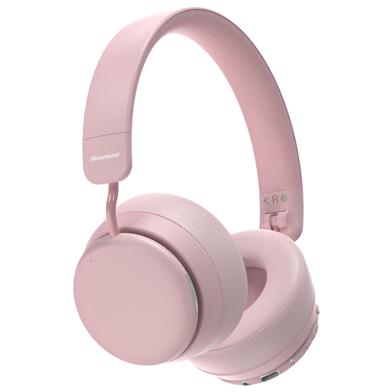 Newmine Wireless And Wired Bluetooth Headphones for Mobile Phones, Computers, Online Classes, Gaming, Sports, Long Battery Life, High Sound Quality, Music, Student Outfit, Academic Style Earphones, Pink