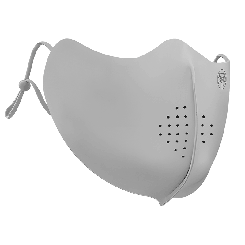 Moremerry Children's Sun Protection Face Mask for Boys And Girls, UV-Resistant Summer Sunshade Ice Silk Cool Breathable Face Mask, Mica Gray, L
