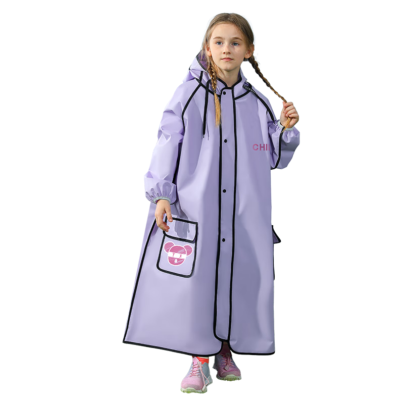 Moremerry Children's Raincoat for Boys And Girls with Backpack Space, Full Body Waterproof for Older Kids And Students, School Rain Poncho, Xiangyutu, 2XL