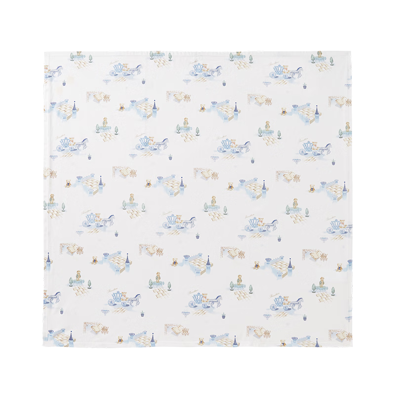 PurCotton Baby Swaddle, Single-Needle Knitted Wrap, Pure Cotton Blanket, Newborn Thin Air Conditioning Cover, Swaddling Cloth, Pingchengbao, 90×90cm