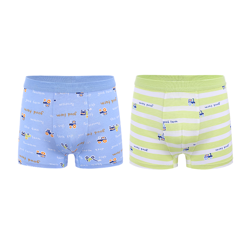 PurCotton Boys' Boxer Briefs, Baby All-Cotton Underwear for Older Children, Blue with Letters, 130cm