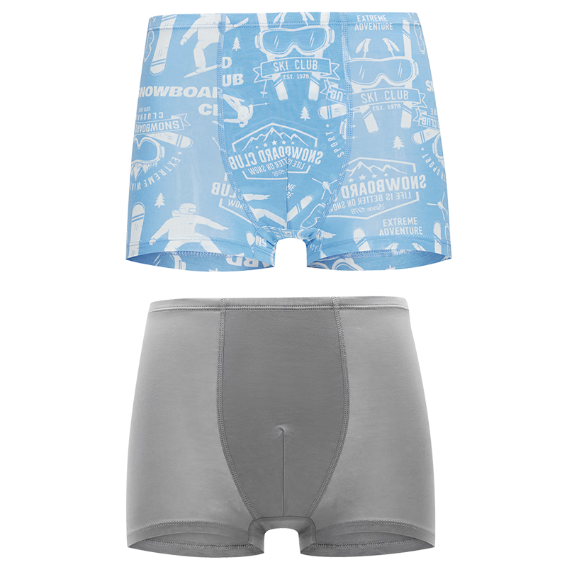 Aimer Kids Boys' Modal Mid-Rise Boxer Briefs, All-Season Underwear for Young Boys, Skiing Style, Size 140
