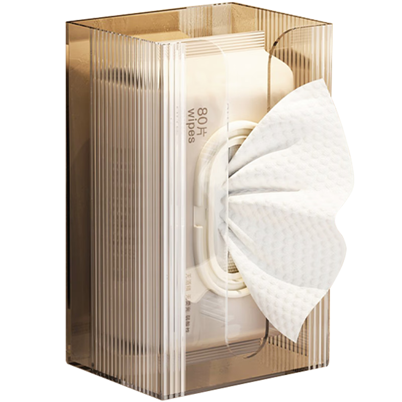 Baoshi Wall-Mounted Tissue Box, No Drilling Required, Made of PET Material, Wide Opening, for Facial Tissues And Toilet Paper, Bathroom Use
