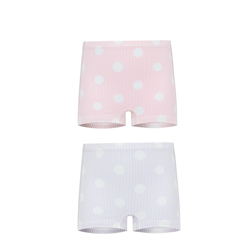 AIMER KIDS Girls' Modal Mid-Rise Boyshort Underwear, All-Season Printed Polka Dot Panties, Size 110