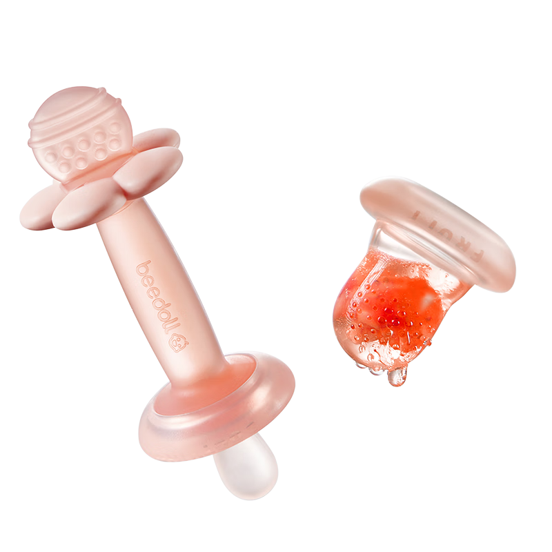 Beedoll Flower Tooth Teether for 0-1 Year Old Babies, Oral Stage Teething Toy, Cherry Blossom Pink