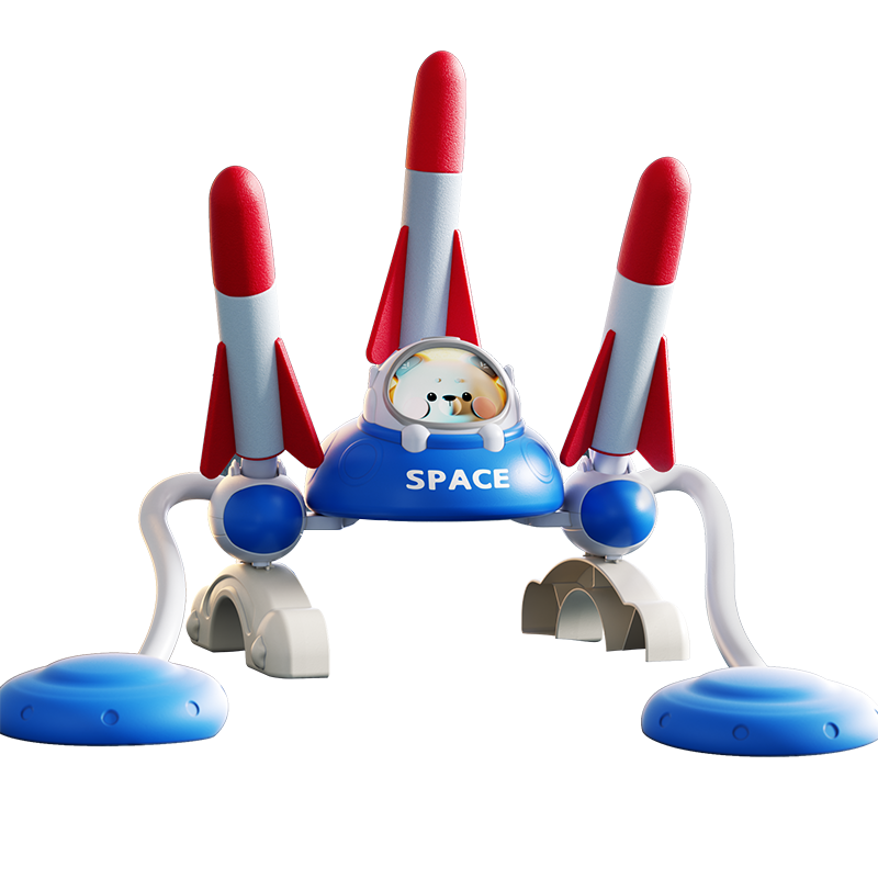 AoZhiJia Children's Foot-Operated Rocket Launcher, Indoor And Outdoor Light-Up Flying Toy, Birthday Gift for Boys Aged 3-6