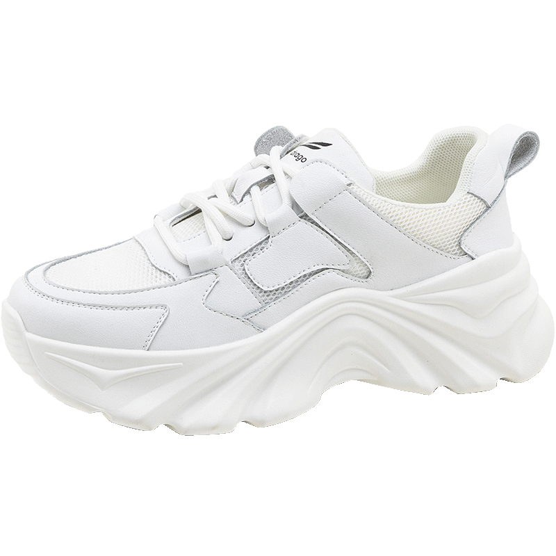 RED DRAGONFLY Women's Shoes, Autumn Chunky Sneakers, Thick-Soled Height-Increasing Versatile, Foot-Slimming, Lightweight WPB32035, Beige, Size 38