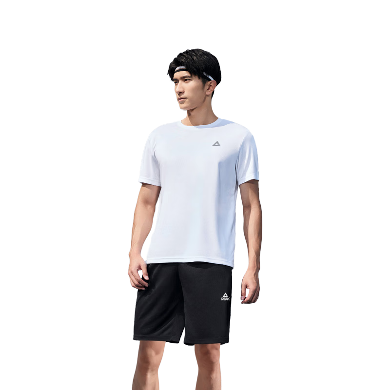 PEAK Sports Suit Set for Men, Short-Sleeve Shorts, Summer Breathable Quick-Dry T-Shirt, Men's Running Casual Fitness Wear, Training And Morning Jogging Outfit