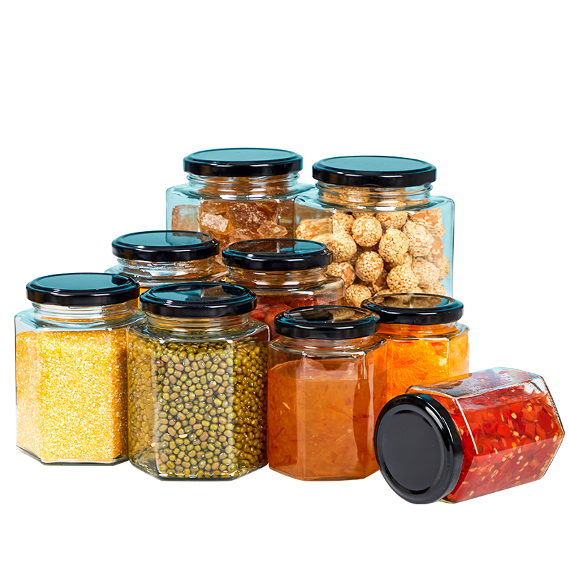 YOUAO Glass Jar Sealing Container, Pickle Canned Food Bottle with Lid, Steaming And Cooking Honey Jam Storage Jar, Set of 12