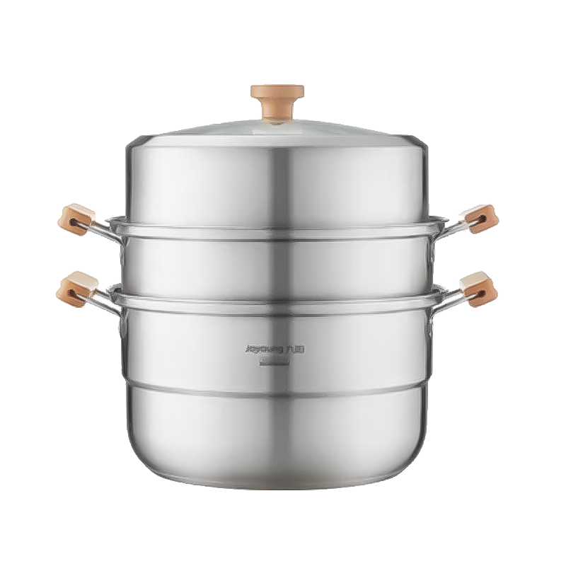 Joyoung Steamer Pot, 304 Stainless Steel, for Home Use, Steaming Fish And Buns, Large Capacity, Can Steam Two Layers, Compatible with Various Stoves, 30cm
