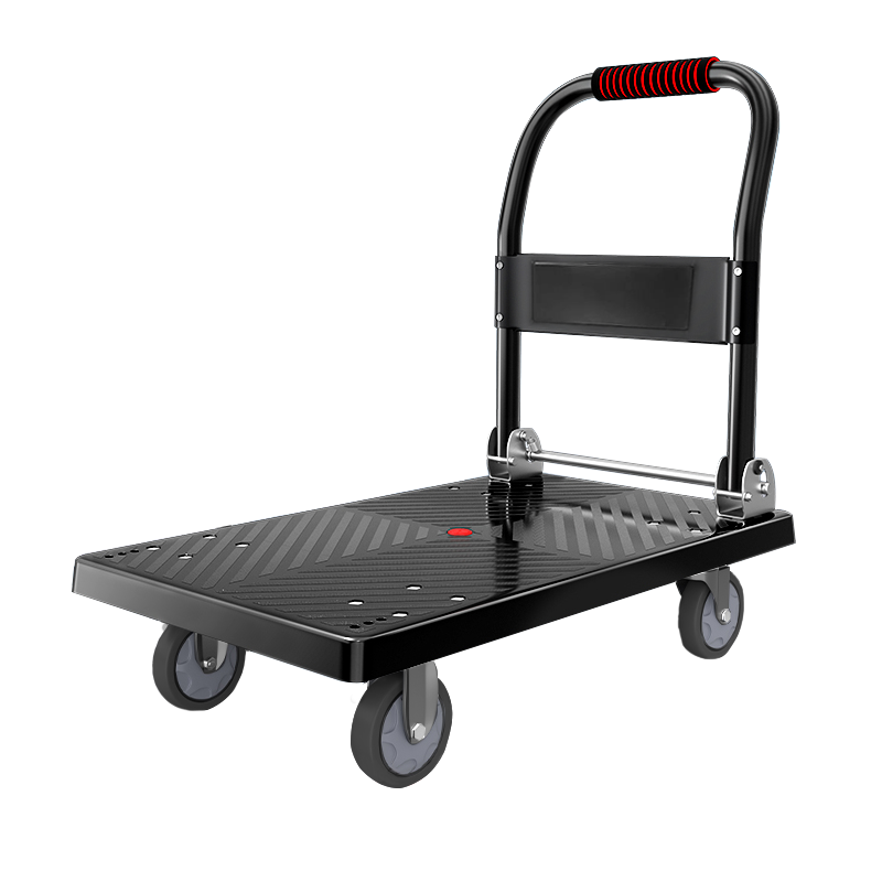 Adiya Small Cart, Flatbed Trolley, Hand Truck for Cargo, 90*60 Cm, Quiet Household Cart, Warehouse Transport Cart, Portable Shopping Cart