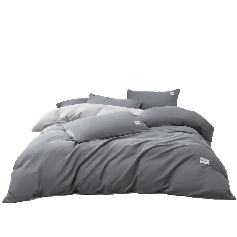 Grace 7A Antibacterial 100% Pure Cotton Xinjiang Quilt Cover Bedding Single Quilt Cover 150*200cm Dark Gray + Light Gray