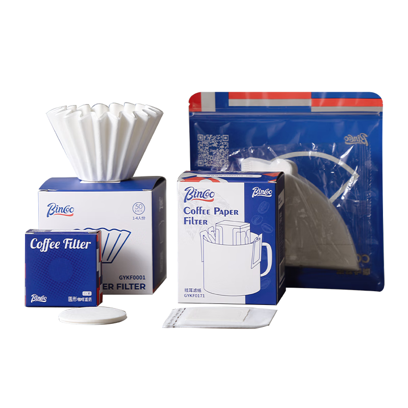 Bincoo Coffee Filter Paper, Pour-Over Coffee Fan-Shaped Filter Paper, Home Drip-Style American Coffee Maker Universal Filter Paper