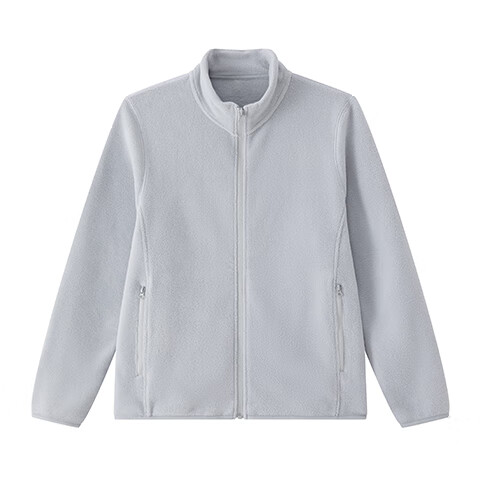 JD Original Fleece Jacket, Anti-Static Fleece Coat, Warm Sweatshirt, Unisex T-Shirt Base Layer, Light Gray, 4XL
