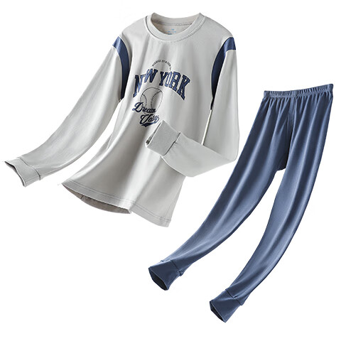 LangSha Children's Thermal Underwear, Pure Cotton Set, Class A Boys' Autumn Top And Pants, Big Kids Baby Autumn Winter Base Layer Cotton Sweater