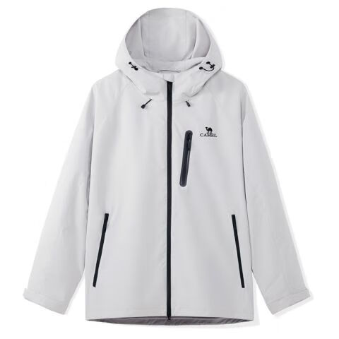 CAMEL Water-Resistant, Windproof, And Breathable Jacket for Men And Women, Loose-Fitting Casual Coat for Autumn M34BS01102 Glacier Gray XL