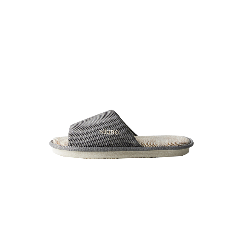 NEIBO [Super Comfortable] Latex Cotton Linen Slippers for Men, Spring And Autumn Oversized Non-Slip Odor-Resistant Linen Slippers for Women, Gray, Size 49