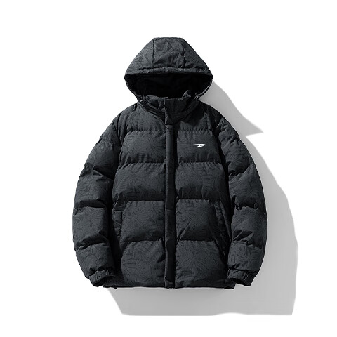 DEERWAY Men's Cotton Jacket Autumn Winter Thickened Hooded Puffer Coat Windproof Warm White 2XL