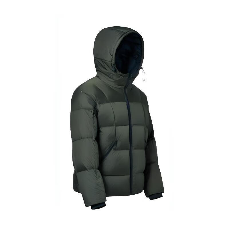JD Original Outdoor Hooded Three-Proof Puffer Jacket, Men's Coat, Track Green, XL